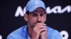 Teniser Novak Đoković tokom konferencije za medije nakon pobjede u polufinalu Australijan opena, 27. januar 2023. 