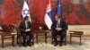 Predsednik Izraela Isak Hercog sa predsednikom Srbije Aleksandrom Vučićem tokom posete Beogradu u septembru 2024. godine. 