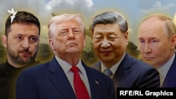 Ukrajinski predsednik Volodimir Zelenski, američki predsednik Donald Tramp, kineski lider Si Đinping i ruski predsednik Vladimir Putin.
