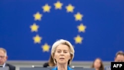 Ursula fon der Lajen na sednici Evropskog parlamenta, 6. oktobra 2025.