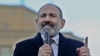 ARMENIA -- Armenian Prime Minister Nikol Pashinian addresses his supporters during a gathering on Republic Square in Yerevan, February 25, 2021