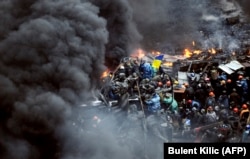 Сблъсъци с полицията по време на протестите на Евромайдана, Киев, 20 февруари 2014 г.