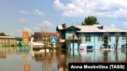 Иркутская область, вид на подтопленные районы города