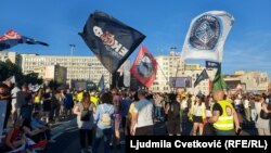 Blokada Brankovog mosta koji spaja stari i novi deo Beograda, 1. jun 2025.