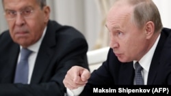 Ruski ministar spoljnih poslova Sergej Lavrov i predsednik Vladimir Putin, 23. oktobar 2018.