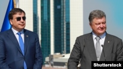 Михеил Саакашвили и Петр Порошенко, Одесса, 25 августа 2015 года