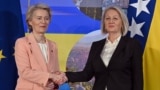 Predsjednica EU komisije Ursula von der Leyen i predsjedavajuća Vijeća ministara BiH Borjana Krišto u Sarajevu, 25.10.2024.