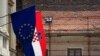 Zastave Hrvatske i EU u centru Zagreba